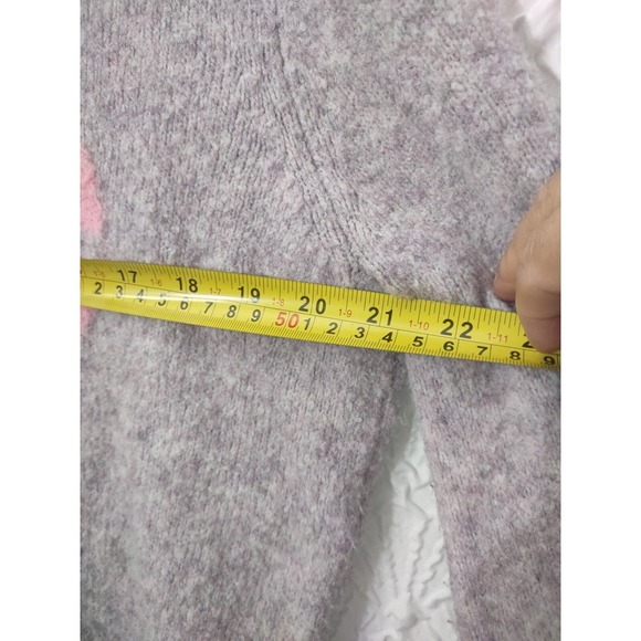 H&M Women's Sweater Size XS Wool Blend "Eclectic" Graphic Lavender Oversized - Picture 7 of 8